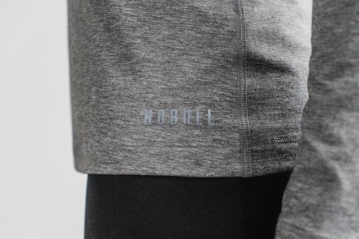 Nobull Women's Long Sleeves Grey | Australia (KL7391)